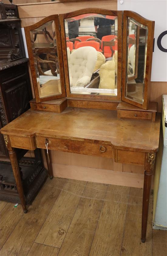 A French walnut dressing table W.96.5cm